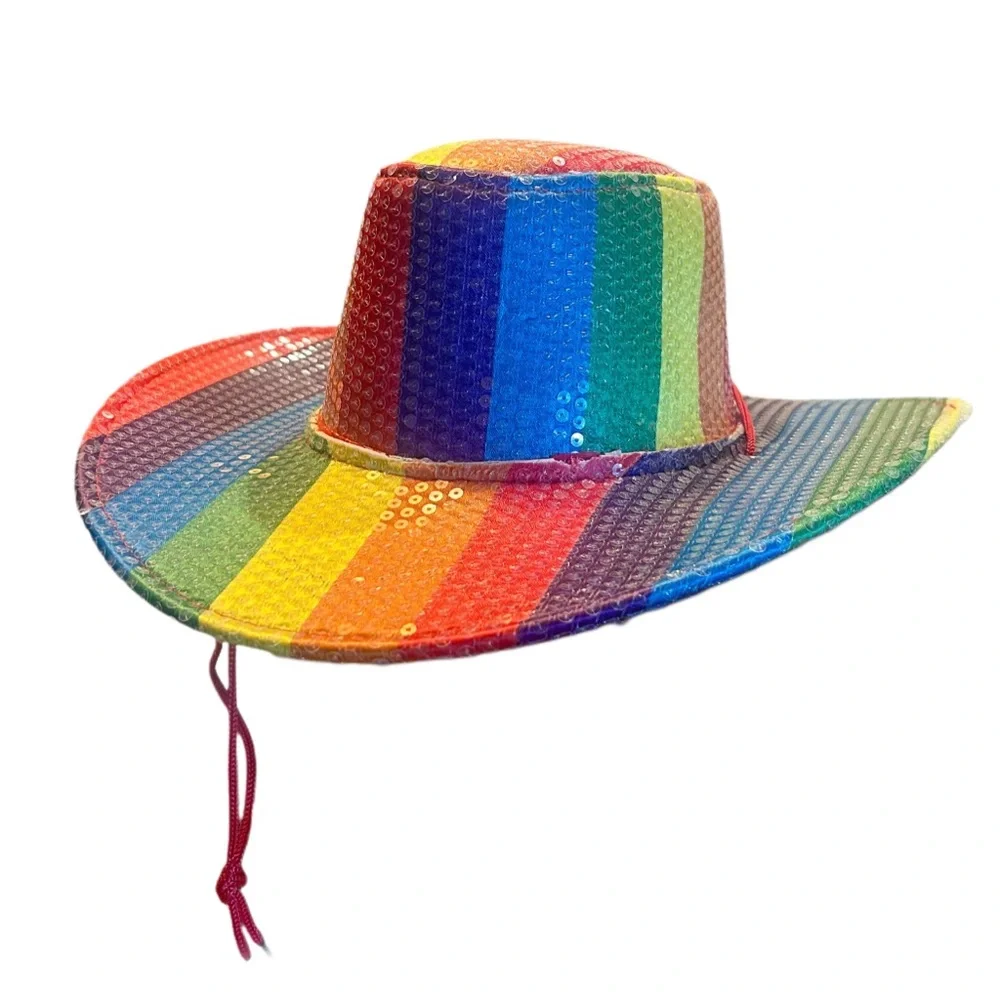 Colorful PRIDE Striped Cowboy Hat for Parties